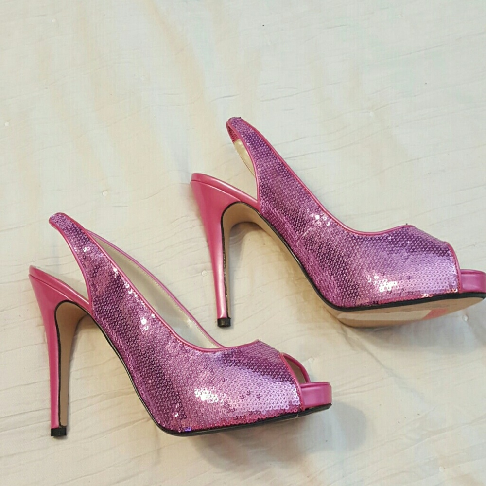 Sparkly  SEXY Pink Sequin Heels Size 9